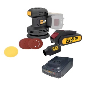 Lijadora Pulidora 125mm Cat + Batería Y Cargador Color Negro Frecuencia 50hz