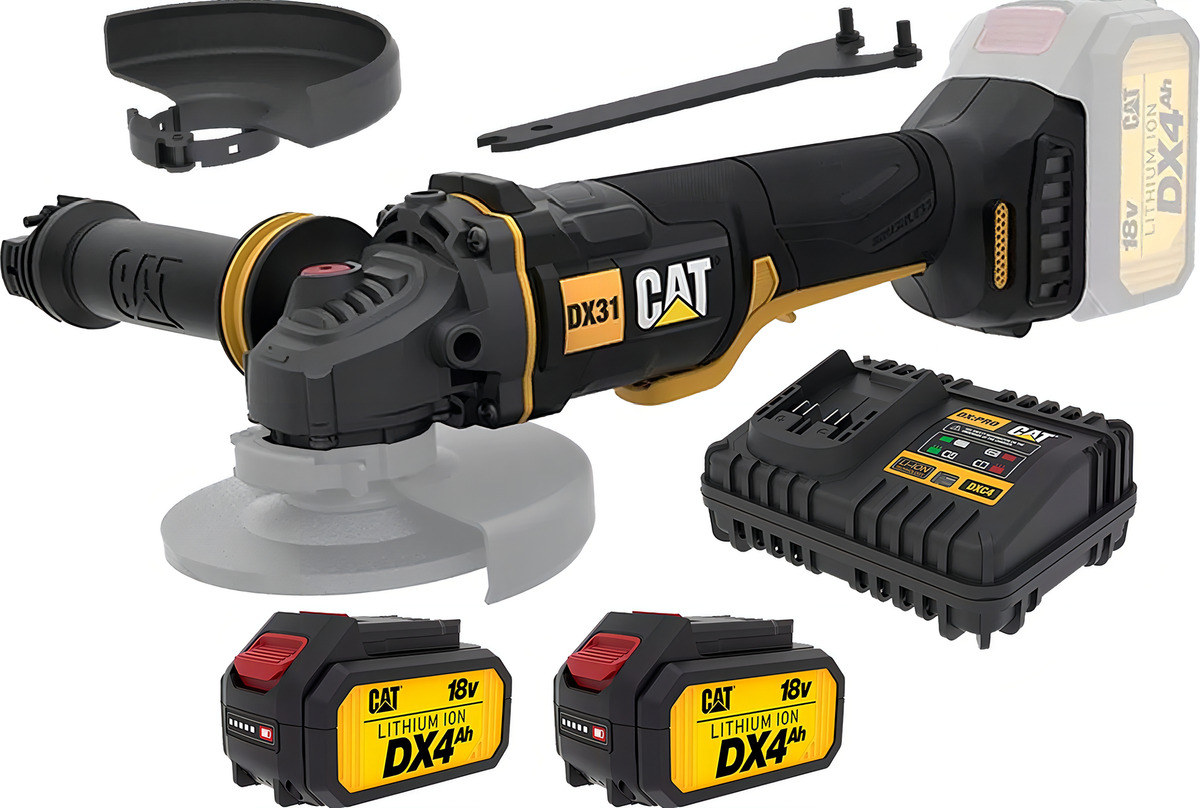 Amoladora Angular Inalambrica Brushless 115mm Cat + Acc Color Negro