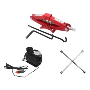 Gato Tijera C/llave Rueda C/compresor Kit