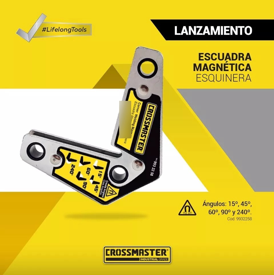 Escuadra Magnética Esquina 11kg 5ángulos Crossmaster 9932258 - Imagen 2