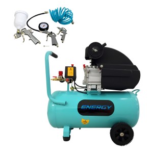 Compresor Aire Eléctrico Energy 40lts 2hp + Kit 5 Piezas Tyt