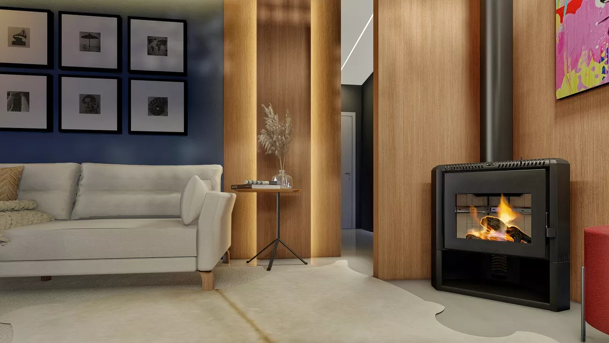 Calefactor Premium A Leña Esquinero 150m2 - Imagen 3