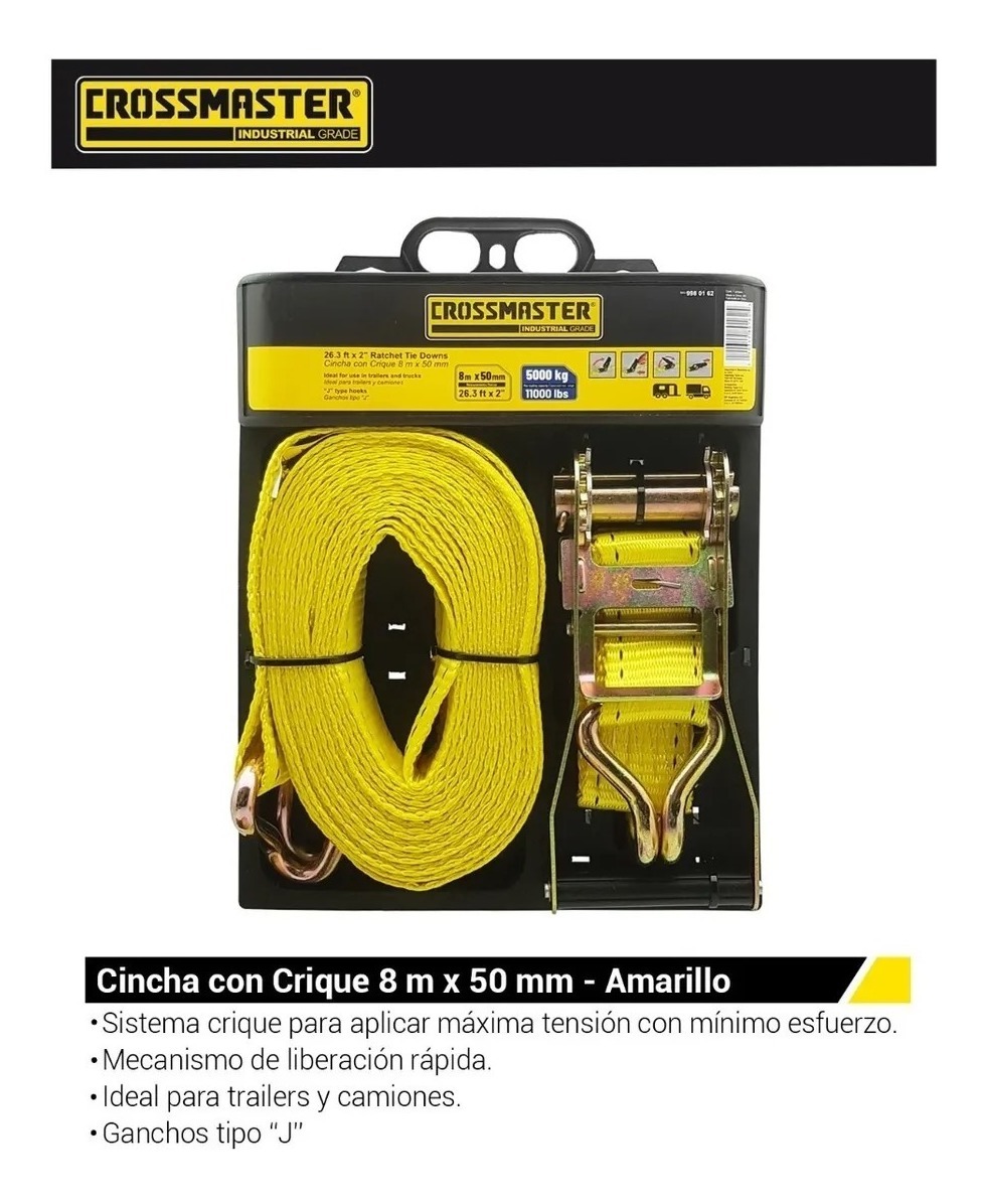 Cinta Sujeta Carga Malacate Catraca Criquet 5toneladas 8 Mts - Imagen 3