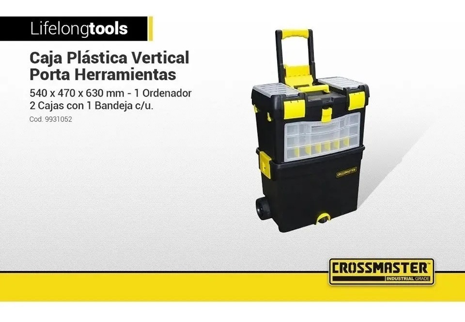 Valija Caja Vertical Herramientas Con Ruedas Crossmaster Tyt - Imagen 3