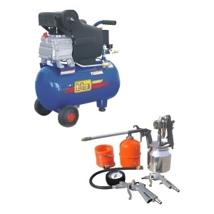 Compresor 50 Litros Motor 2 Hp Bta +kit 5 Piezas
