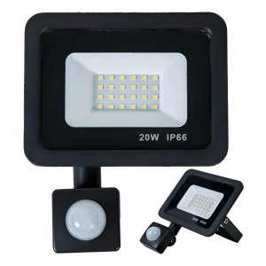 Foco Led Exterior 20w Sensor De Movimiento Fotocelula 1 Año
