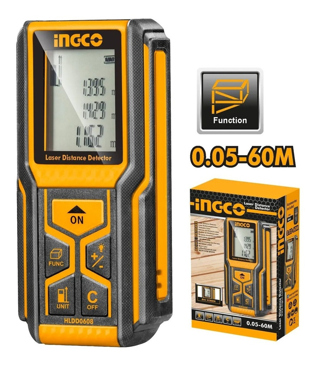 Medidor De Distancia Metro Laser Ingco 60m 635nm Oferta - Imagen 2