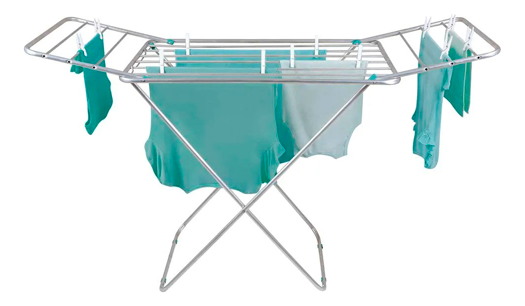 Tender Tendedero Ropa Pie Aluminio Plegable Alas Slim Mor - Imagen 7