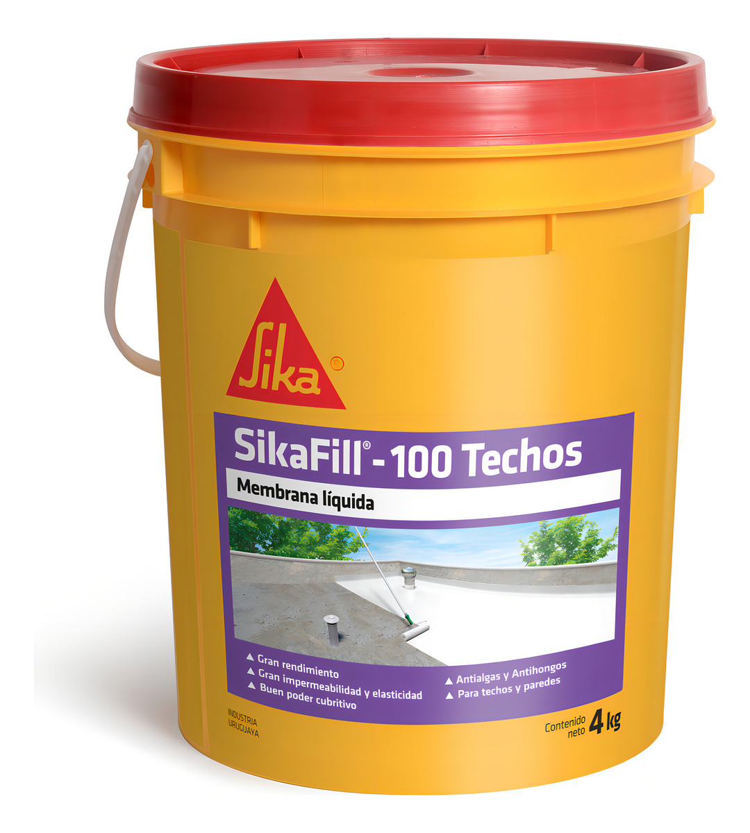 Membrana Líquida Sikafill 100 Para Techos Blanco Balde 4 Kg Acabado Mate