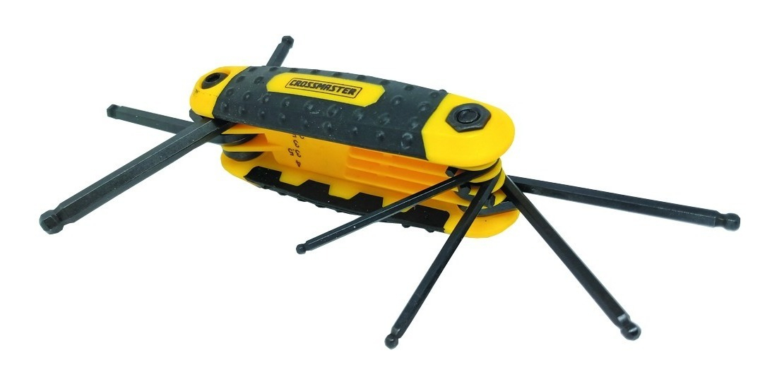 Juego De 9 Llaves Allen Hexagonales Plegables Metricas Cross - Imagen 2
