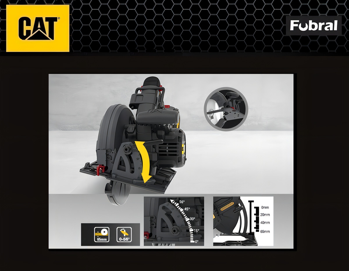 Sierra Circular Caterpillar 185mm Dx53 Sin Batería Color Negro - Imagen 4