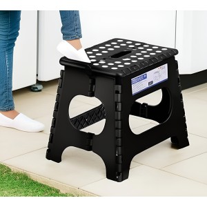 Banqueta Banco Plegable Escalera Plástico Reforzado 22 Cm Color Negro