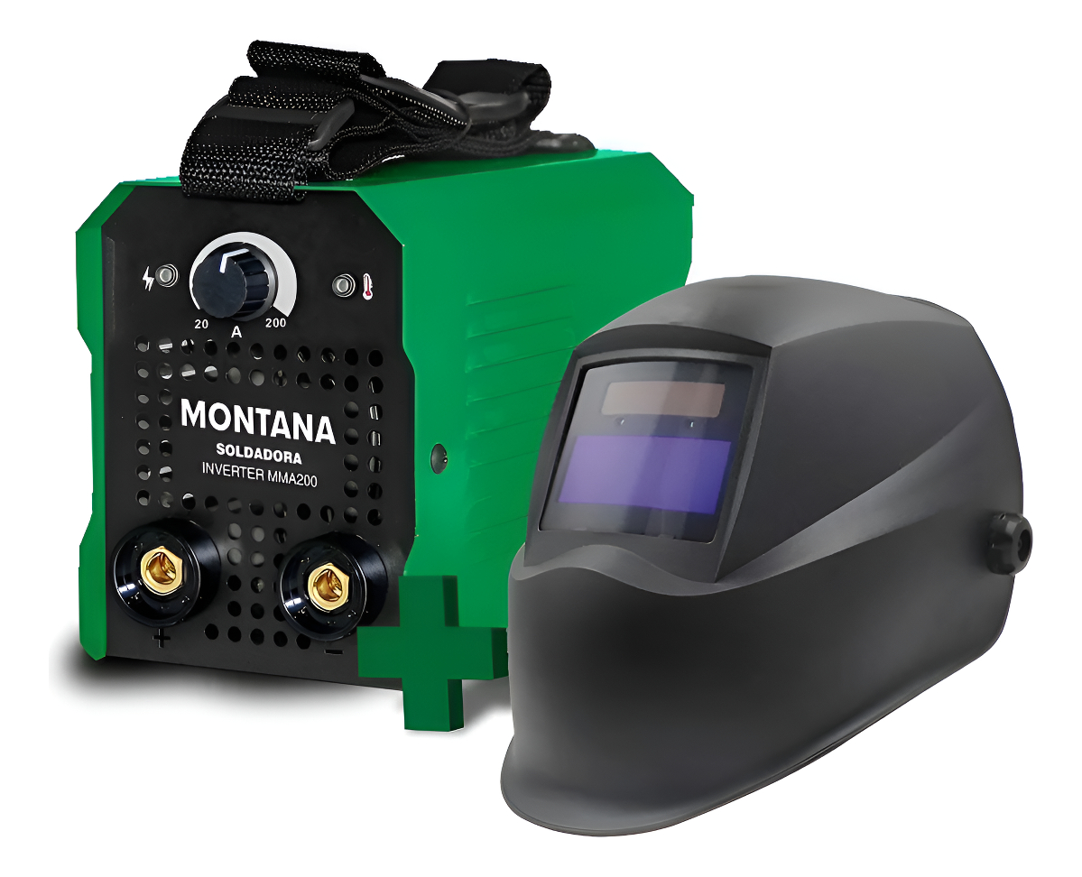 Soldadora Soldadura Eléctrica + Careta Fotosensible 200 Amp