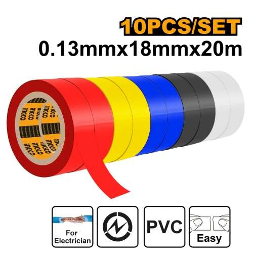 Set X 10 Cinta Aisladora Hpet1013 Ingco - Smf - Imagen 2