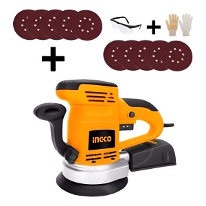 Kit Lijadora Roto Orbital Ingco 450w+10 Lijas Velctro+lente