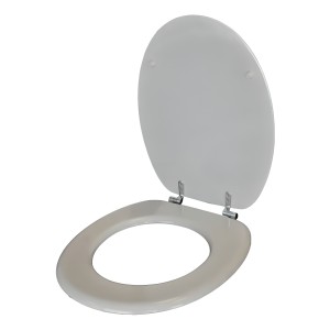 Tapa Inodoro Madera Mdf Herrajes Metálicos Color Gris