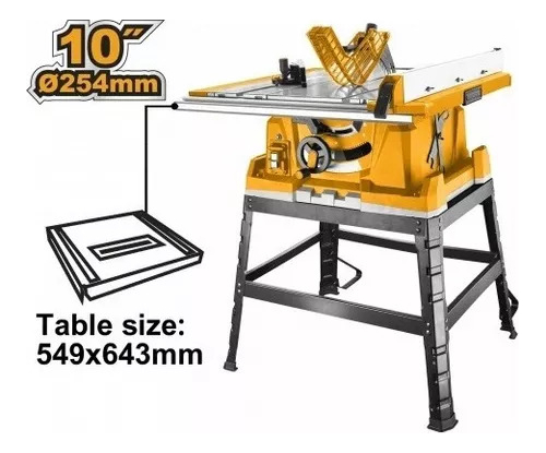 Sierra De Mesa 10 2600w Mesa Con Guia Ingco Ts26005 - Tyt - Imagen 2