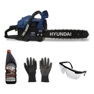 Motosierra A Nafta Hyundai 45cc Azul/negro Turbo 400 2.4hp