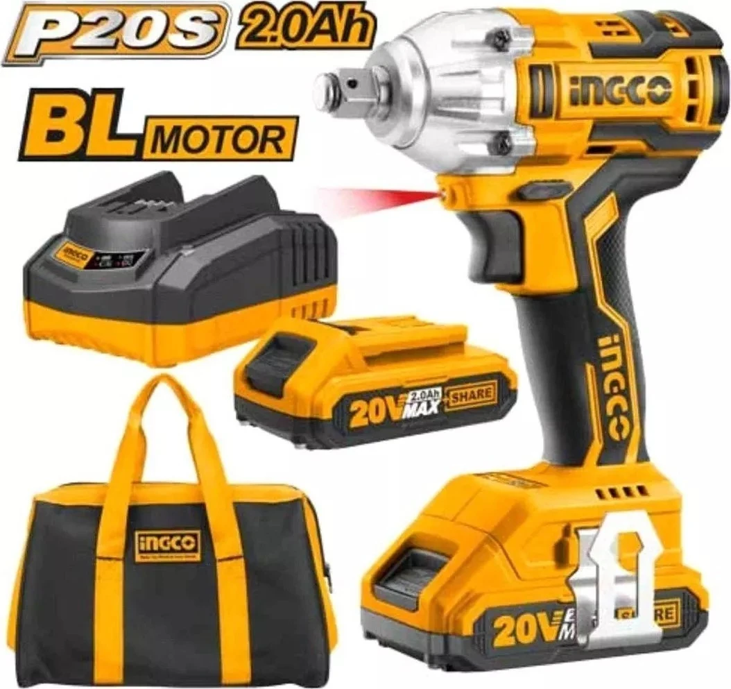 Llave De Impacto Sin Carbones Ingco 20v All In One Ciwli2001 - Imagen 2