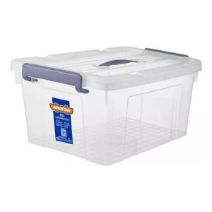 Caja Contenedor Plastico Apilable Transparente 66lt Wadfow W