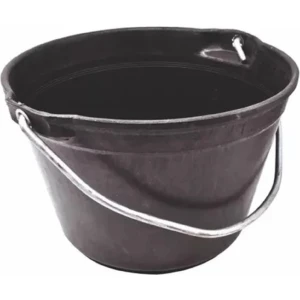 Balde De Obra Plastico Negro Reforzado Asa En Hierro De 8 Mm