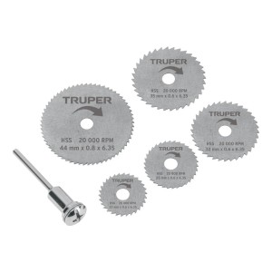 Juego De 5 Mini Discos Sierras Para Mototool Truper P G Color Plateado