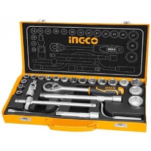 Juego Dados Tubo Llave 24 Pcs 1/2 Crique + Valija Metalica