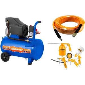 Compresor De Aire Ingco 50 Litros + 15 Mts Manguera + Kit