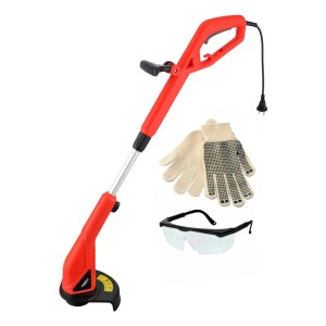 Bordeadora Eléctrica Nappo 350w 12000rpm + Lentes Y Guantes Color Rojo