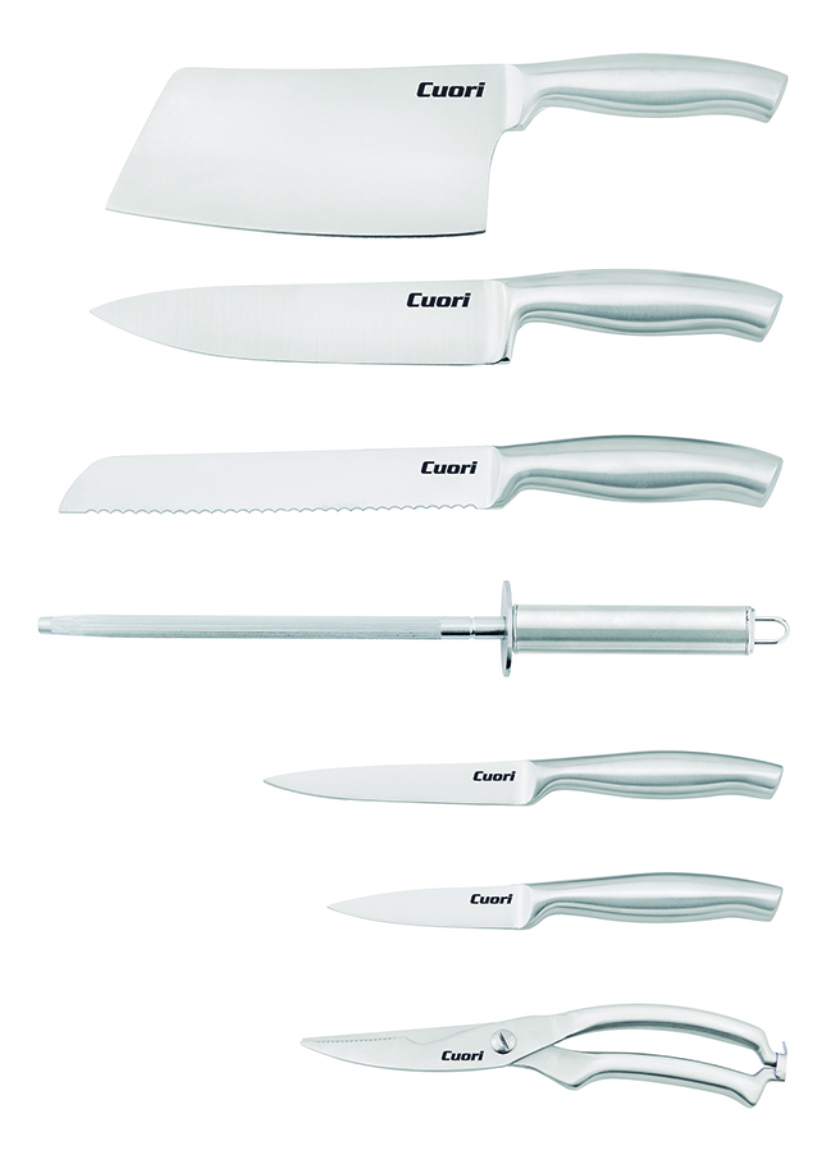 Set De Cuchillos Mango De Acero Inox. Cuori Nacar 8 Piezas - Imagen 2