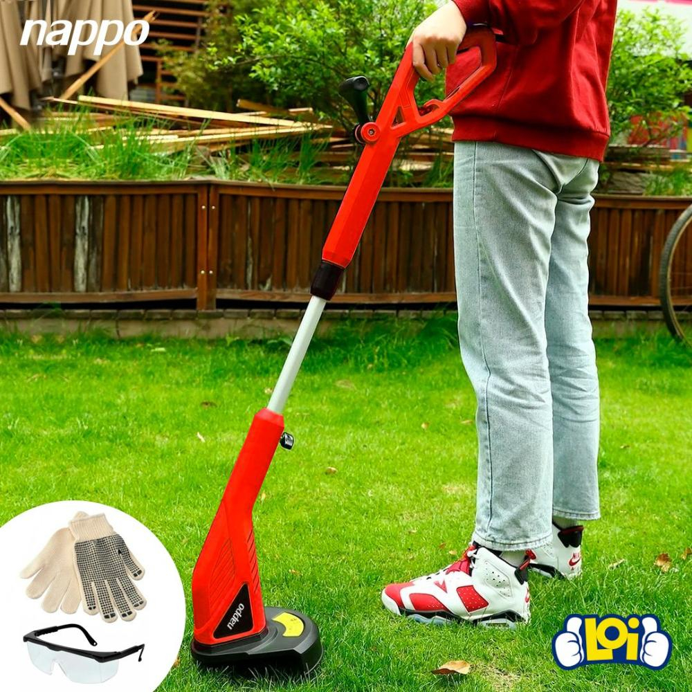 Bordeadora Eléctrica Nappo 350w 12000rpm + Lentes Y Guantes Color Rojo - Imagen 4