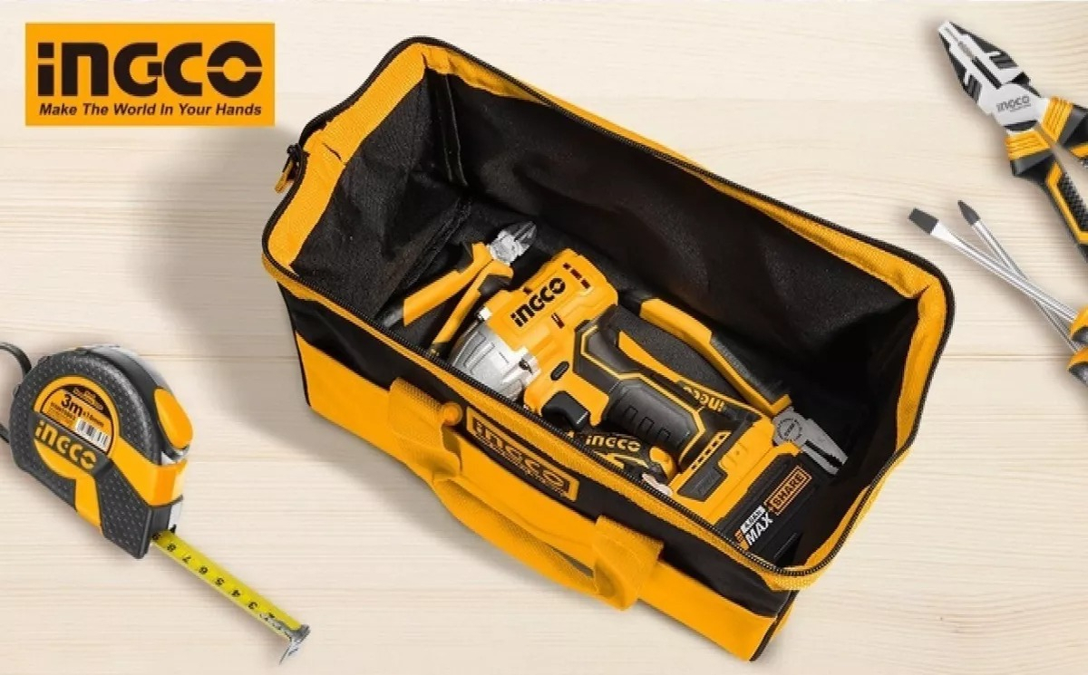 Bolso Bolsa De Herramienta 16 Pulgadas Ingco Htbg28161 Color Amarillo - Imagen 7