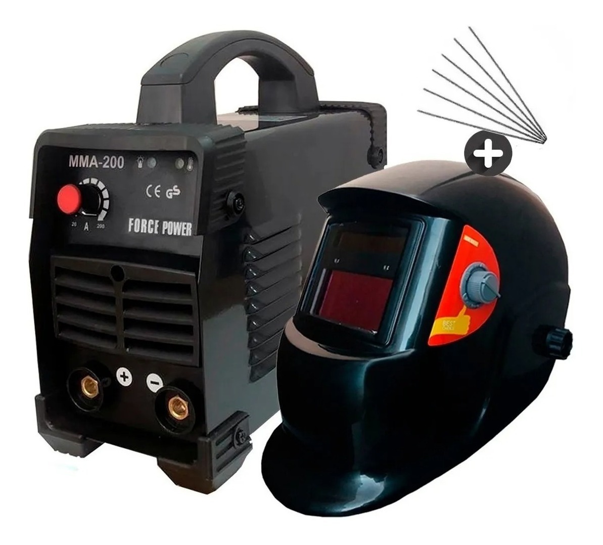 Soldadora Soldadura Eléctrica + Careta Fotosensible 200 Amp - Imagen 2