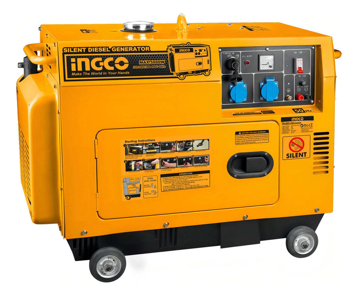Generador Silencioso Diesel 5.0 Kw Gse50001 Ingco -