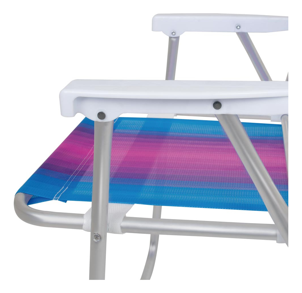 Juego 2 Sillas Playa Jardín Plegable Aluminio Alta Mor Color Rosa - Imagen 4