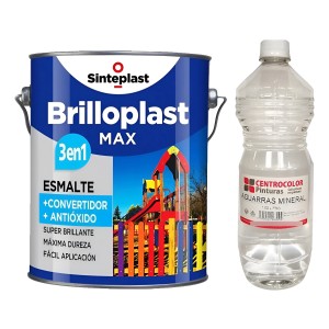 Esmalte Convertidor Óxido Brilloplast Max 1 L + Aguarrás 1 L