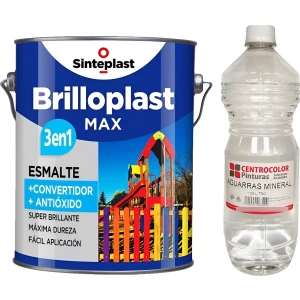 Esmalte Convertidor Óxido Brilloplast Max 1 L + Aguarrás 1 L