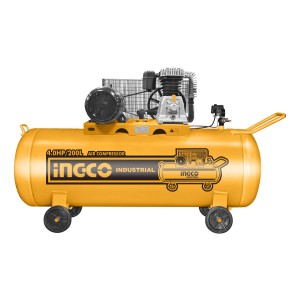 Compresor De Aire Ingco 4 Hp 200 Lts Industrial Ac402001 Ff Naranja Monofásica