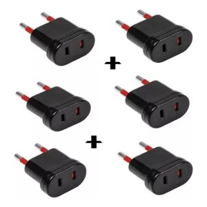 Adaptador Conatel Salida Americana Negro Pack X 6 - Tyt