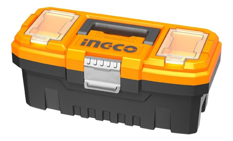 Caja Valija Herramientas 14 Broche Metalico Ingco Pbx1402 Color Negro
