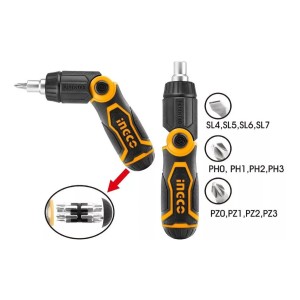 Destornillador 13 En1 Articulable Con Crique Ingco Akisd1208