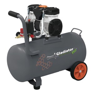 Compresor S/aceite 2hp40lts.1500w Gladiator Pro Gris