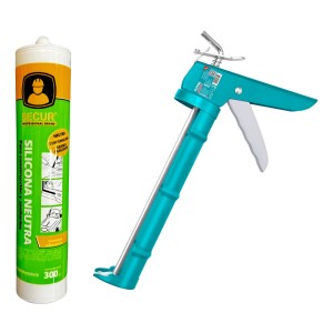 Silicona Neutra Transparente Secur 300ml + Pistola -sc
