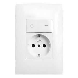 Plaqueta Blanca Presta Con Schuko Y Llave Bipolar