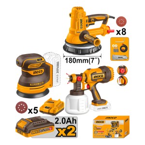 Kit Pistola Pintar + Lijadora Yeso Orbital Ingcco Cosli2502