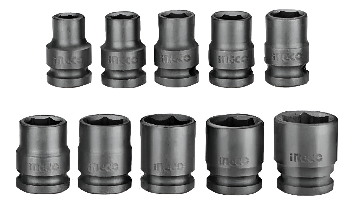 Set Dados Ingco 1/2 Llave De Impacto 10 Dados Nro 10 - 24