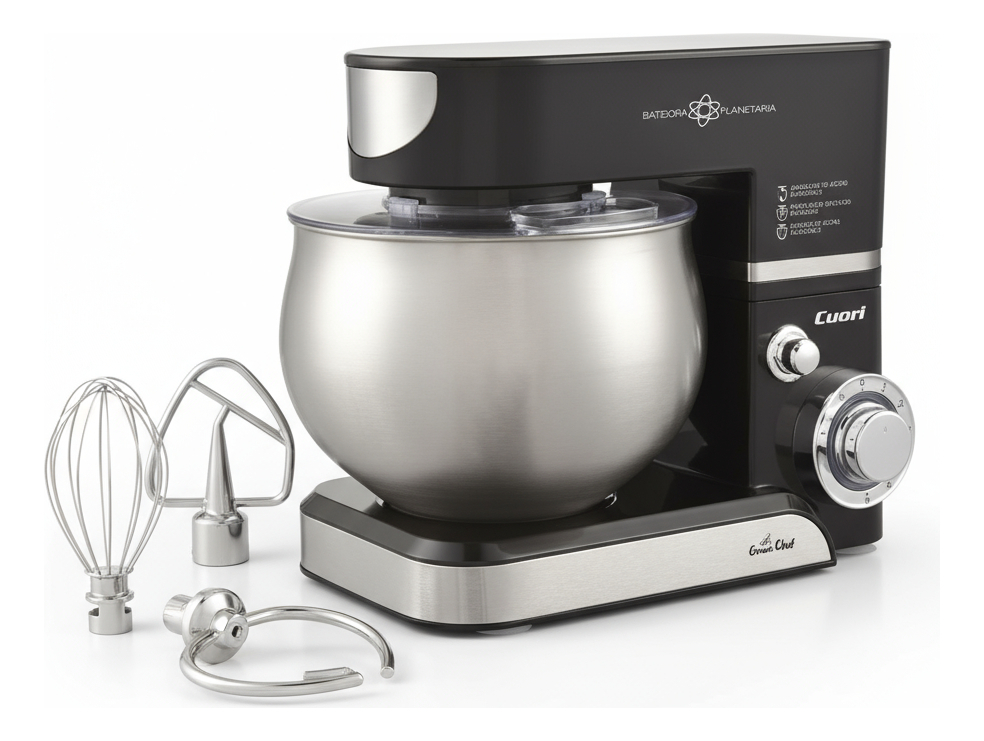 Batidora Planetaria Cuori Gran Chef Color Negro 1200w De Potencia Frecuencia 50 Hz X 60 Hz - Imagen 6