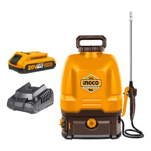 Rociador Pulverizador Fumigador 20v 16 Lts Bat+ Carg Ingco Color Amarillo