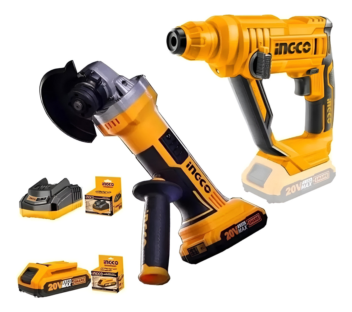 Amoladora A Bateria 20volt + Taladro A Bateria Ingco