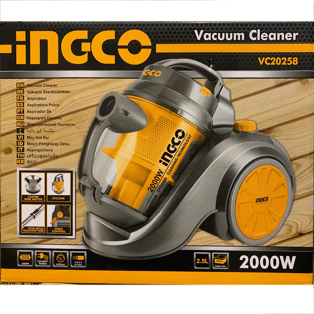 Aspiradora Sin Bolsa Ingco 2.5lt 2000w Regulador Vel Vc20258 - Imagen 3